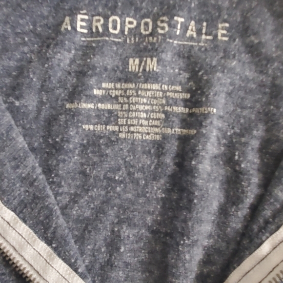 Aeropostale Gray Zip Front Hoodie Med - Picture 2 of 5